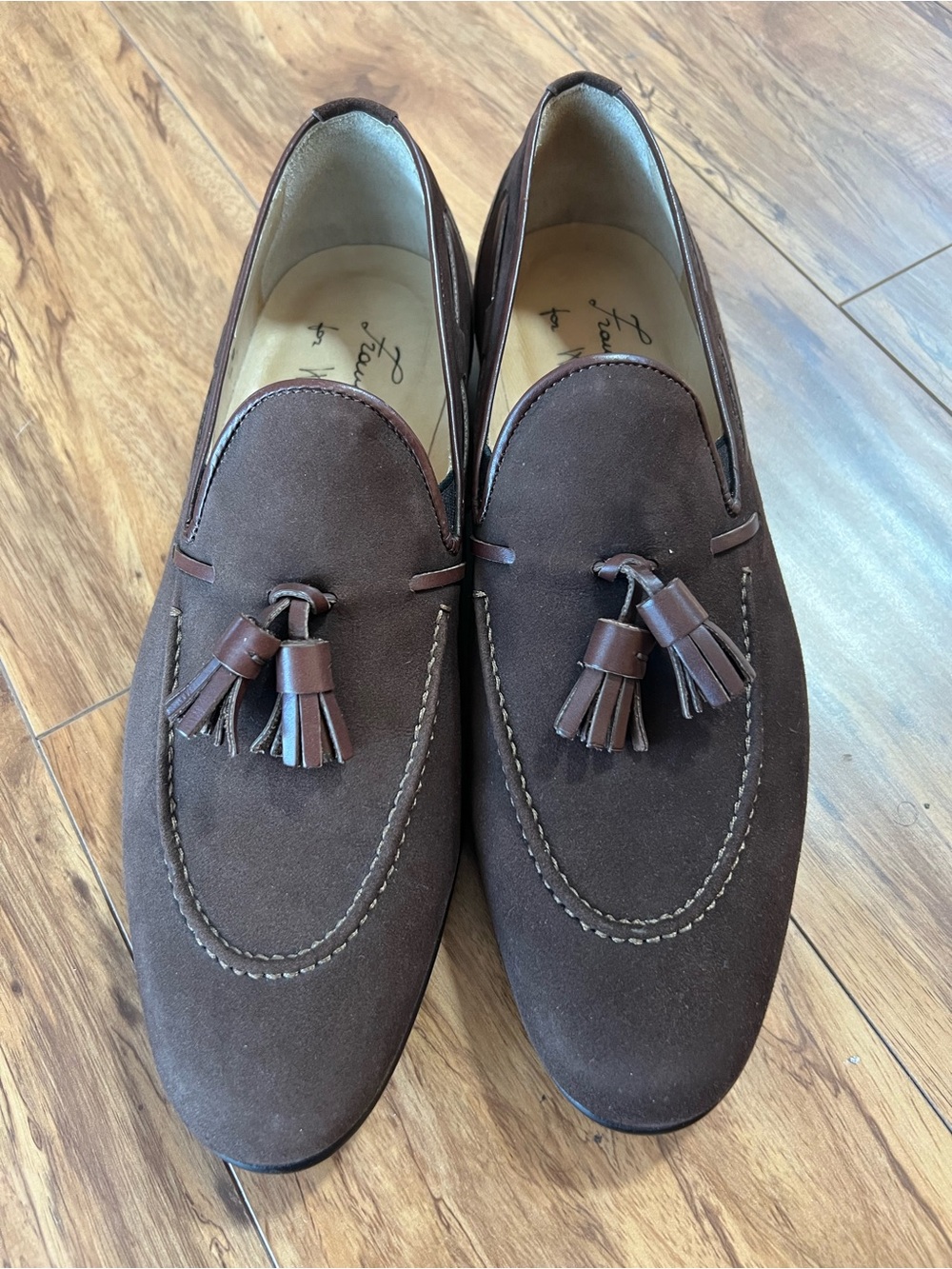 Men's Brown Suede Tassel Loafers - Classic Slip-On Dress Shoes